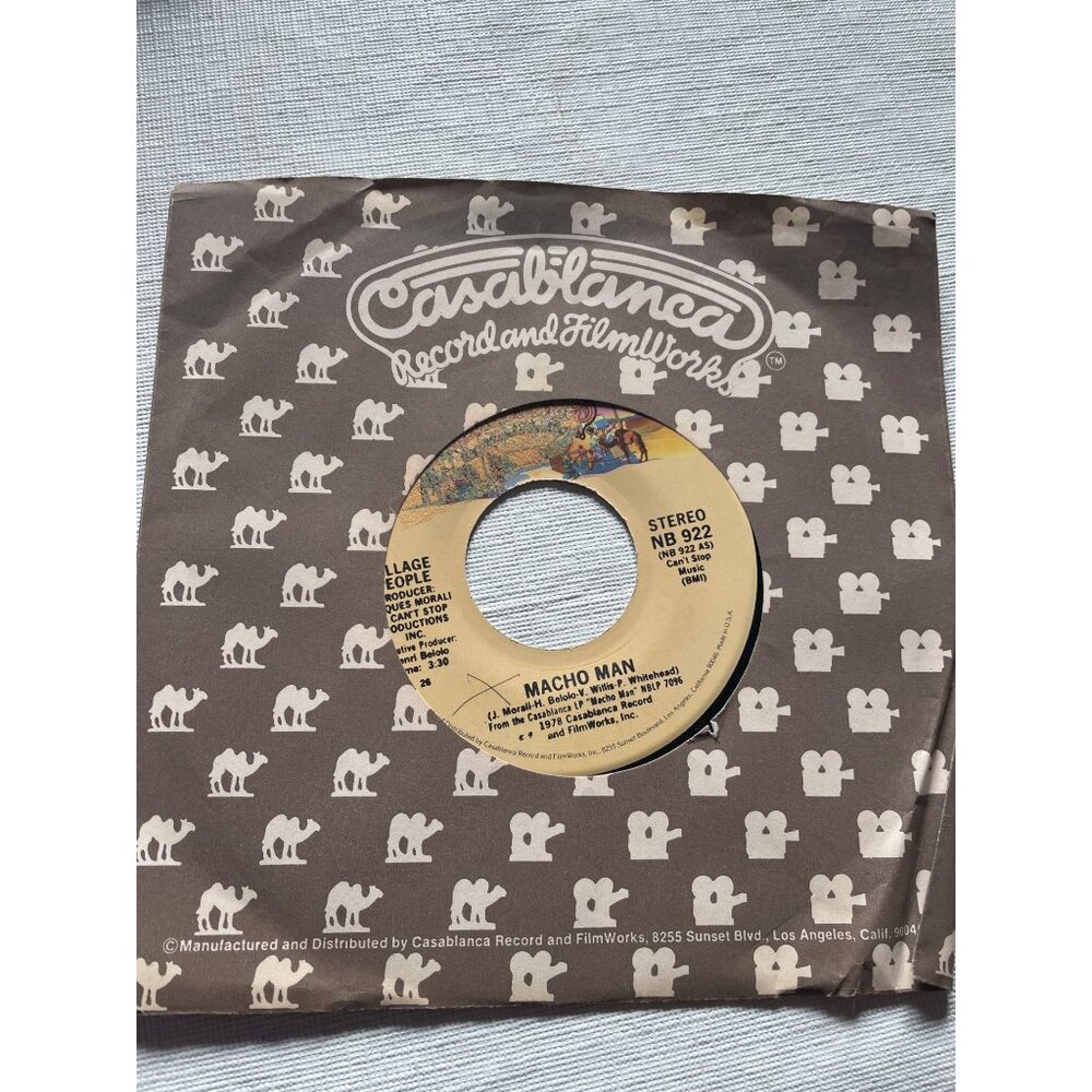 Village People Macho Man 7" Vinyl Record Casablanca NB 922 Stereo 1978